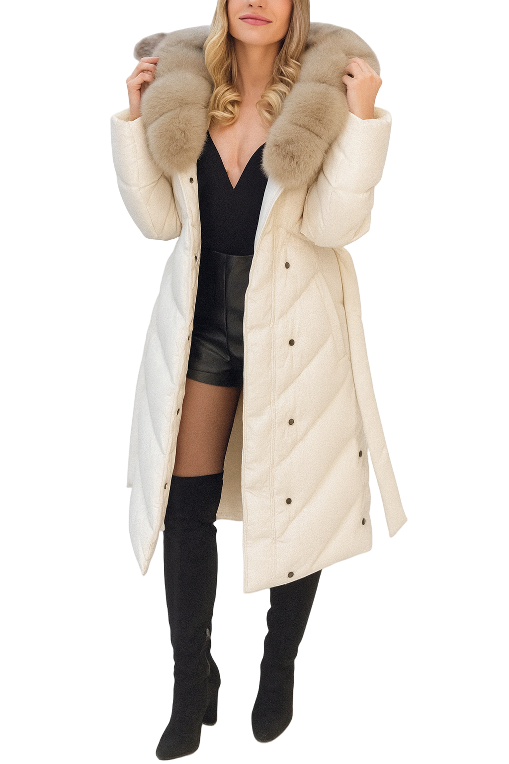 MADRI™ – Timeless Cotton Coat Designed with Elegant Fur Trim